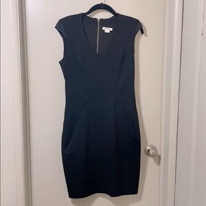 Black Helmut Lang Wool Sheath Dress